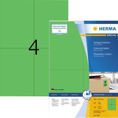 HERMA Universaletiketten SPECIAL 4396 gelb 105 x 148 mm 400 Stück für Warnhinweise und Farbcodierung