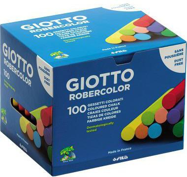 GIOTTO Robercolor Tafelkreide sortiert 100 Stück – staubfrei, weich gleitend, kratzfrei