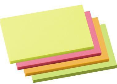 Soennecken Haftnotizen 75x125 mm neonfarben – 4 Blöcke à 100 Blatt, FSC-zertifiziert