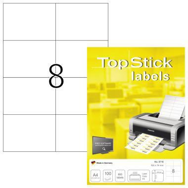 HERMA TopStick Universaletiketten 105 x 74 mm, weiß, 800 Stück, für Laser-, Inkjet- und Kopierer