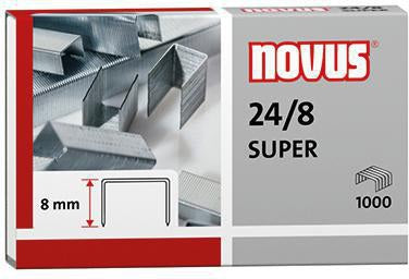 NOVUS Heftklammern 24/8 SUPER – 1.000 Stück, verzinkter Stahl, für Heftgeräte & Heftzangen
