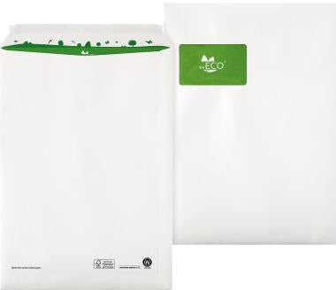 beECO Versandtasche DIN C4 100 g/m² aus 100 % Altpapier mit Haftklebung