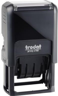 TRODAT Datumstempel Printy Dater 4750/L – Selbstfärber mit GEBUCHT blau/rot, 4 mm