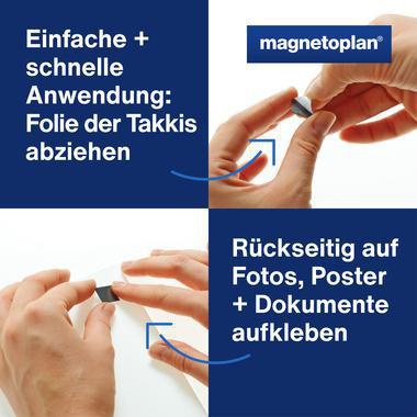 magnetoplan Magnetpads Takkis 15501 – 140 selbstklebende Magnetplättchen 15 x 15 mm, schwarz