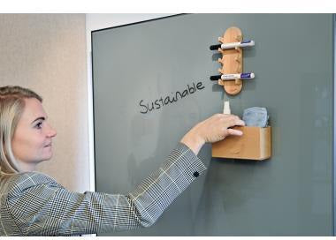 Legamaster WOODEN Glasboard-Zubehörhalter aus Buchenholz, magnetisch, braun