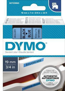 DYMO D1 Schriftbandkassette 19mm x 7m Schwarz auf Rot – Originalzubehör für LabelManager & LabelWriter Duo