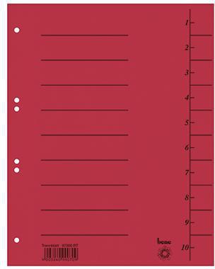 BENE Trennblatt 97300BL A4 Karton blau 100 St./Pack. mit 10 blanko Taben