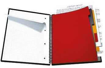 OXFORD International Organiserbook Collegeblock DIN A4+ kariert 80 Blatt mit 6 Registern