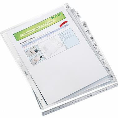 Leitz Prospekthülle 47540003 DIN A4 oben offen 0,13 mm PP farblos – Hüllenregister mit 10 Registerblättern