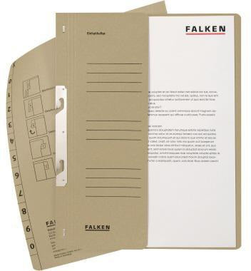 Falken Einhakhefter DIN A4 Manilakarton gelb 250 g/m² halber Deckel kaufmännische Heftung