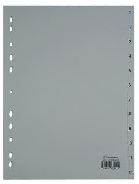 Soennecken Zahlenregister 1519 DIN A4 1-10 volle Höhe PP grau