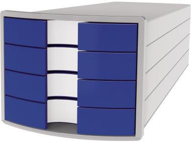 HAN Schubladenbox IMPULS 1012-11 – 4 Schubladen für DIN A4/C4, lichtgrau, stapelbar