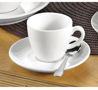 Esmeyer Espressotasse BISTRO 100 ml mit Untertasse, Porzellan weiß, 6er-Pack