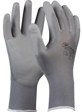 GEBOL Arbeitshandschuh MICRO FLEX Gr. 7 – Feinstrick mit Polyurethan-Beschichtung, grau