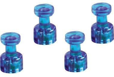 magnetoplan Magnet Memohalter 1666114 dunkelblau 4 St./Pack. – Hält bis zu 9 Blatt DIN A4