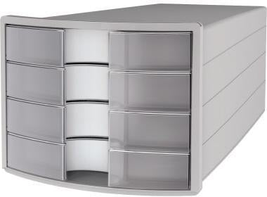 HAN Schubladenbox IMPULS 1012-11 – 4 Schubladen für DIN A4/C4, lichtgrau, stapelbar