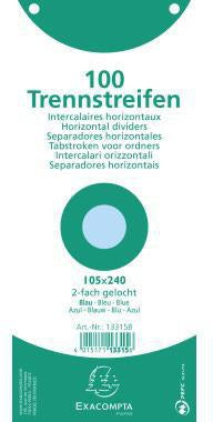 Exacompta Trennstreifen 13305B 105x240mm 2fach gelocht weiß 100 Stück