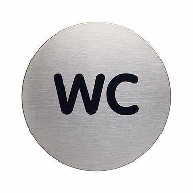 DURABLE Piktogramm PICTO Türschild WC 83 mm Edelstahl gebürstet silber metallic