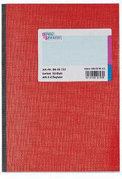 KÖNIG & EBHARDT Registerbuch DIN A5 kariert 96 Blatt rot mit A-Z Register