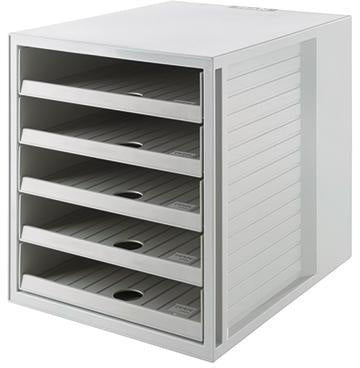 HAN Schubladenbox KARMA 14018-18 – 5 Schubladen DIN A4, Recycling, öko-grau
