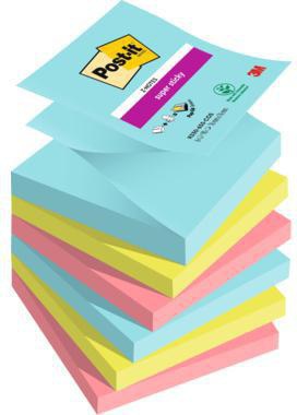 Post-it Super Sticky Z-Notes Cosmic Collection 76x76 mm, 6 Blöcke à 90 Blatt, farbig sortiert