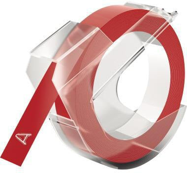 DYMO Prägeband 520102 rot 9 mm x 3 m – Kunststoff glänzend für OMEGA & JUNIOR