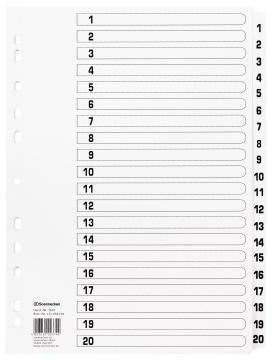 Soennecken Zahlenregister DIN A4 1-5 weiß 170 g/m² Karton mit 11fach Lochung