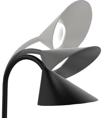 UNILUX Tischleuchte SOL 400077402 LED schwarz – warmweißes Licht, flexibler Arm