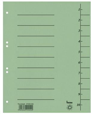 BENE Trennblatt 97300BL A4 Karton blau 100 St./Pack. mit 10 blanko Taben