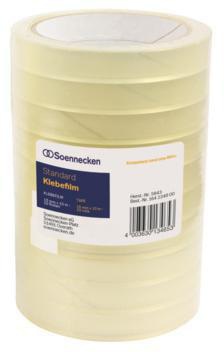 Soennecken Klebefilm 5845 15mm x 66m transparent – 10 Stück pro Packung, reißfest und lösungsmittelfrei