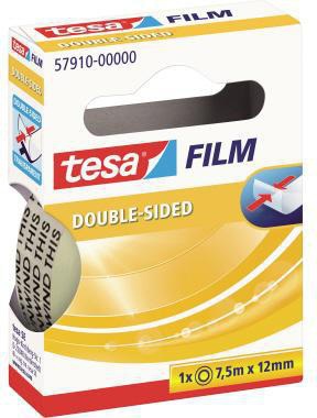tesa tesafilm Klebefilm 12 mm x 7,5 m transparent, beidseitig klebend
