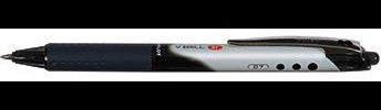 PILOT Tintenroller V-Ball RT 07 – 0,4 mm schwarz, Druckmechanik & gummiertem Griff