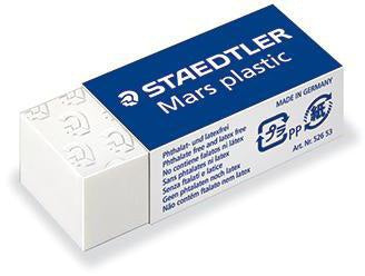 STAEDTLER Mars plastic Radierer 526 50 – Weißer Premium-Radierer, phthalat- und latexfrei, Made in Germany