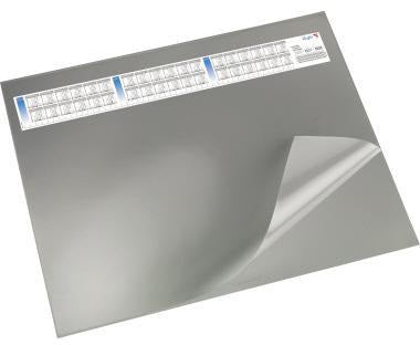 Läufer Durella DS Schreibunterlage 65x52 cm grau mit Vollsichtfolie und Kalender