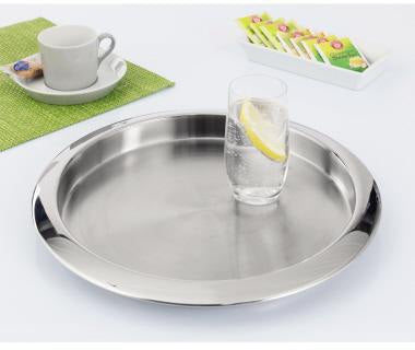 Esmeyer Serviertablett VENGA 35 cm rund Edelstahl 18/10 – stapelbar, hochglänzend