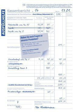 Avery Zweckform Kassenbericht 305 DIN A5 50 Blatt – Formular für Tageseinnahmen