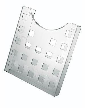 helit Prospekthalter the grid DIN A4 grau transparent – Präsentationssystem für Prospekte & Kataloge
