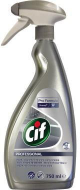 CIF Professional Edelstahlreiniger 0,75 l – Sprühflasche, parfümfrei, für Edelstahl & Glas