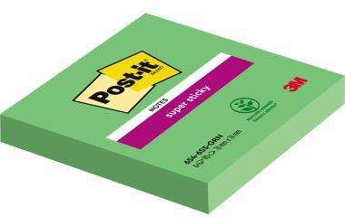 Post-it Super Sticky Haftnotizen 76x76 mm immergrün 90 Blatt – Extrastarke Haftung