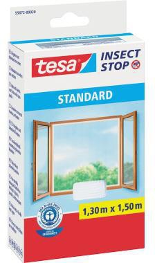 tesa Fliegengitter Insect Stop STANDARD 130 x 150 cm weiß – UV-beständig, selbstklebend