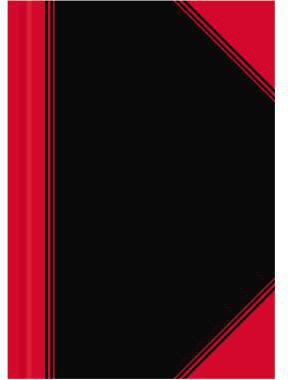 BANTEX Kladde China DIN A4 kariert 96 Blatt – schwarz/rot, Fadenbindung