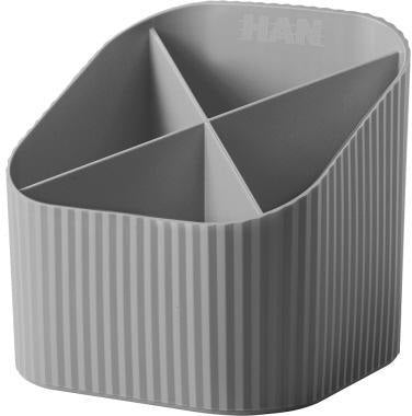 HAN Schreibtischköcher Re-X-LOOP 17238-912 – 4 Fächer, recycelter Kunststoff, weiß, Made in Germany