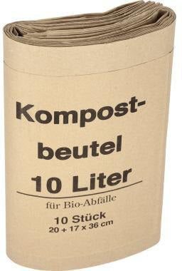 Müllsack Bio 20+16 x 36 cm Papier braun 10 l 10 St./Pack. von NEUTRALWARE