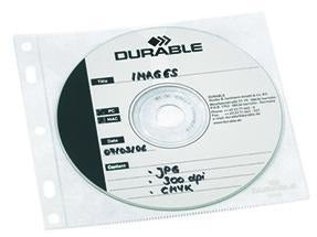DURABLE CD/DVD Hülle COVER FILE 523919 – Transparente Schutzhülle mit Universallochung