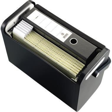 helit Hängebox H6110198 DIN A4 für 25 Hängemappen, lichtgrau, stapelbar, mit Rolloverschluss