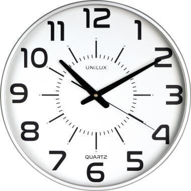 UNILUX Wanduhr Maxi Pop Black 37,5 cm – Lautloser Quarzmechanismus, inkl. Batterien, schwarz