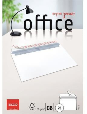 ELCO Briefumschlag Office DIN C6 80 g/m² weiß 25 Stück mit Haftklebung