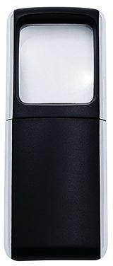 WEDO Lupe 2717501 mit LED-Beleuchtung, 3-fach Vergrößerung, 4,7 x 11,8 x 1,4 cm, schwarz, inkl. Batterien