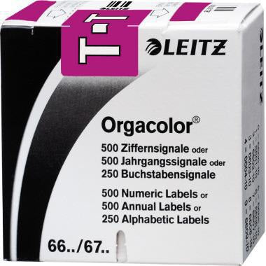 Leitz Buchstabensignal Orgacolor G violett 250 Stück – Selbstklebende Registratur-Etiketten