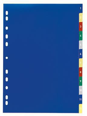 DURABLE Zahlenregister 1-12 DIN A4 Polypropylen mehrfarbig mit Deckblatt
